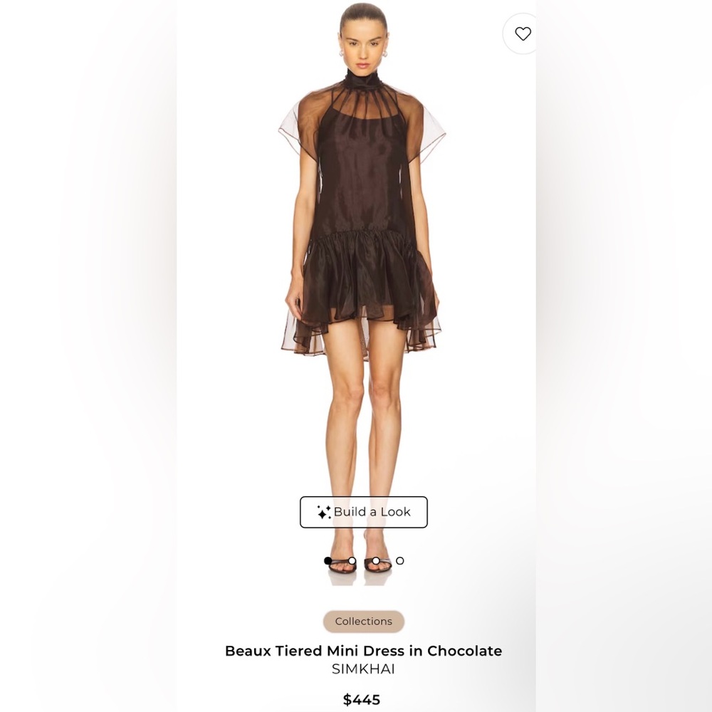 Simkhai Beaux Tiered Mini Dress in Chocolate